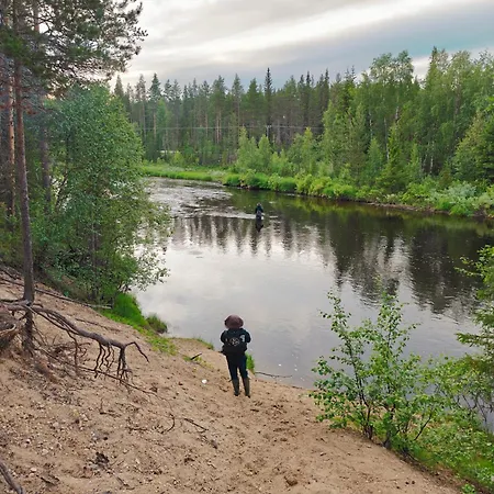 Lapland Landscape With Nature View, Sauna, Fireplace & Kitchen, Yllaes, Aekaeslompolo, Riverside Village Шале Экясломполо