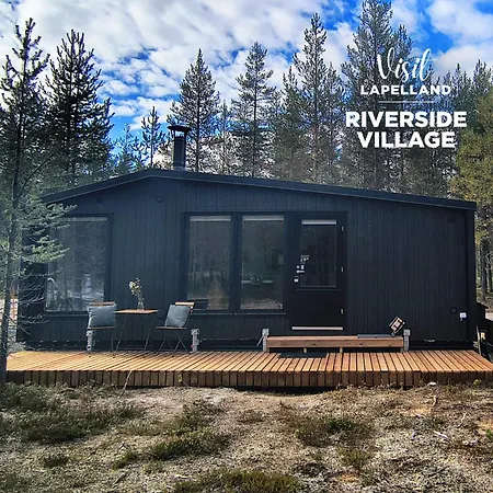 Шале Lapland Landscape With Nature View, Sauna, Fireplace & Kitchen, Yllaes, Aekaeslompolo, Riverside Village *