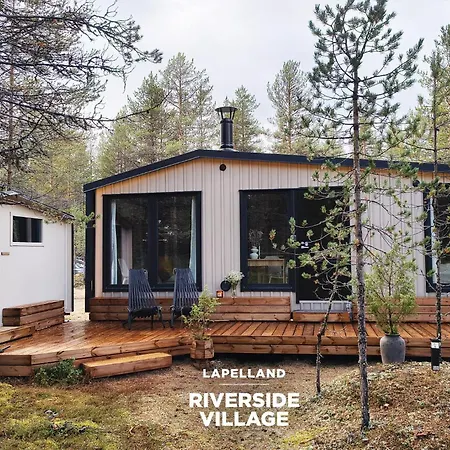 Шале Lapland Landscape With Nature View, Sauna, Fireplace & Kitchen, Yllaes, Aekaeslompolo, Riverside Village Экясломполо