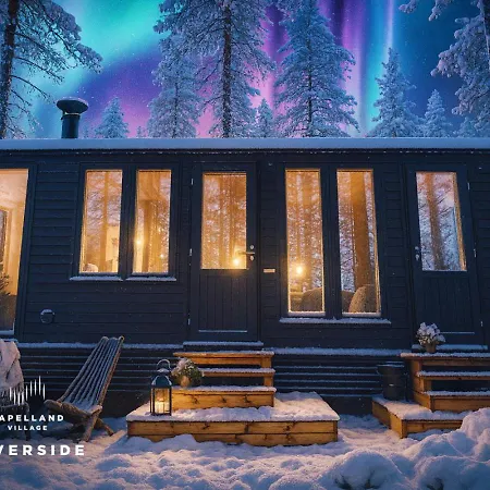 Lapland Landscape With Nature View, Sauna, Fireplace & Kitchen, Yllaes, Aekaeslompolo, Riverside Village Шале