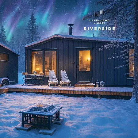 Lapland Landscape With Nature View, Sauna, Fireplace & Kitchen, Yllaes, Aekaeslompolo, Riverside Village 木屋 *