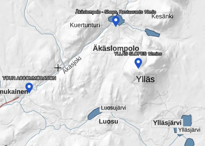 Lapland Landscape With Nature View, Sauna, Fireplace & Kitchen, Yllaes, Aekaeslompolo, Riverside Village شاليه *